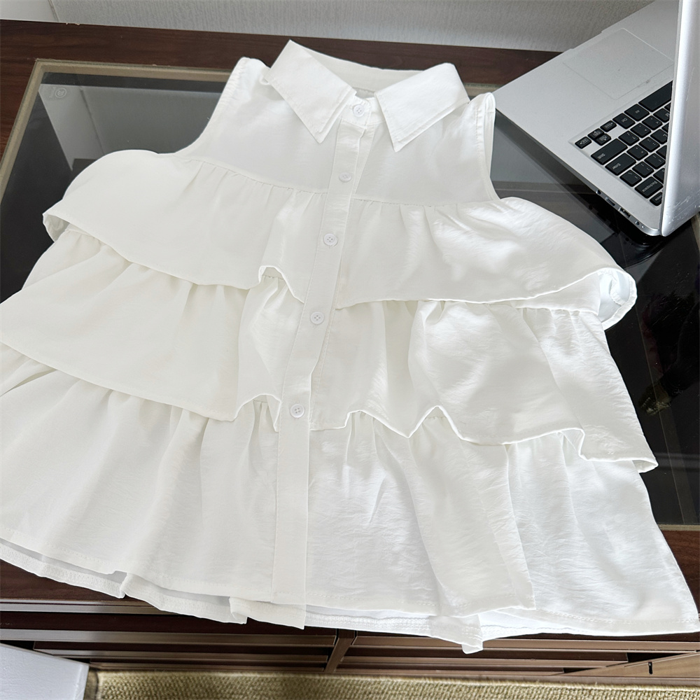 Korean Retro Hong Kong Style Tiered Sleeveless Cami Top for Women - Image 3