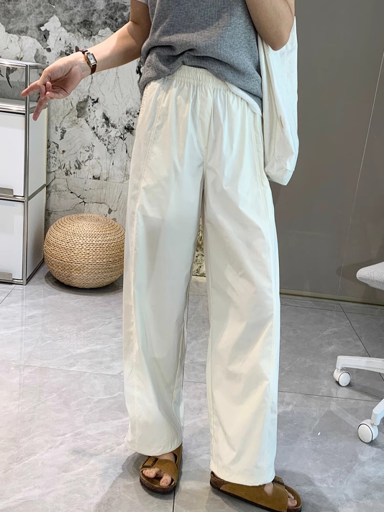 Lightweight Quick-Dry Woven Wide-Leg Straight Pants for Women Summer Wrinkle-Resistant Sun Protection - Image 2